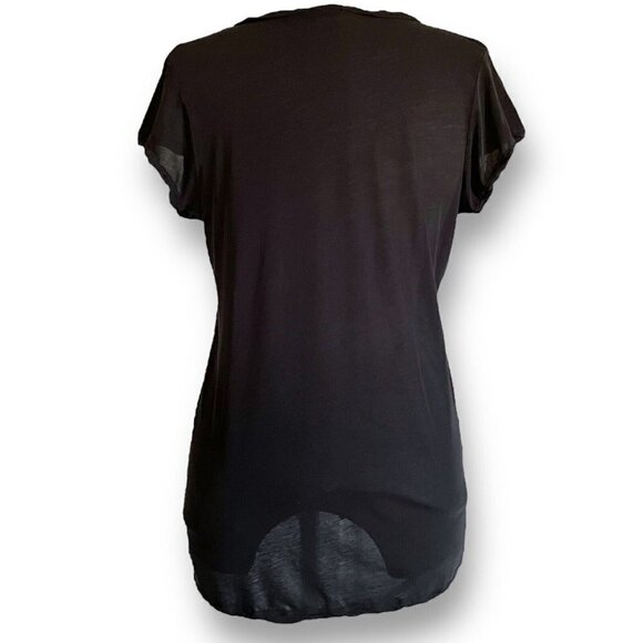 Standard James Perse Womens Tee Sz 2 M Gray Silk V-neck Shirt Minimalist Top - Picture 5 of 6